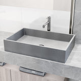 Orvieto Gothic ConcretoStone 24x15-in Deep Grey Bathroom Sink/Basin with Rectangular Vessel G5A1 - product image 5
