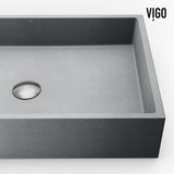 Orvieto Gothic ConcretoStone 24x15-in Deep Grey Bathroom Sink/Basin with Rectangular Vessel G5A1 - product image 8
