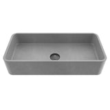 Palazzo Gothic ConcretoStone 24x11-in Deep Grey Bathroom Sink/Basin with Rectangular Vessel H2E6 - product image 1