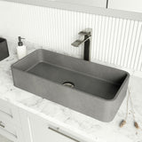 Palazzo Gothic ConcretoStone 24x11-in Deep Grey Bathroom Sink/Basin with Rectangular Vessel H2E6 - product image 6