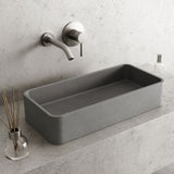 Palazzo Gothic ConcretoStone 24x11-in Deep Grey Bathroom Sink/Basin with Rectangular Vessel H2E6 - product image 7