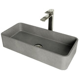 Palazzo Gothic ConcretoStone Grey Bathroom Sink/Basin Set with Niko Faucet and Rectangular Vessel G3G6 - product image 1