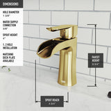 Paloma Single Handle Single Hole Bathroom Sink Faucet, WaterSense Certified, Matte Gold C1B2 - product image 3