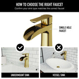 Paloma Single Handle Single Hole Bathroom Sink Faucet, WaterSense Certified, Matte Gold C1B2 - product image 4