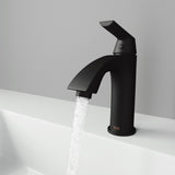 Penela Single Handle Single Hole Bathroom Sink Faucet, Matte Black R0C6 - product image 8