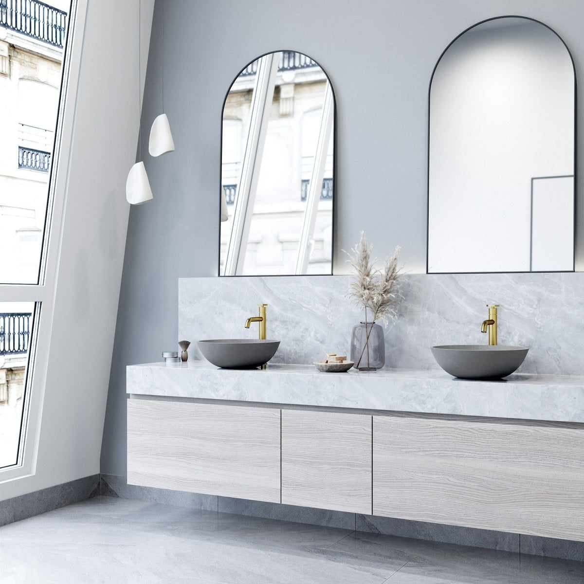 Ravenna Gothic ConcretoStone 16x16-in Deep Grey Bathroom Sink/Basin with Round Vessel I3J2 - product image 4