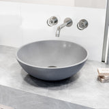 Ravenna Gothic ConcretoStone 16x16-in Deep Grey Bathroom Sink/Basin with Round Vessel I3J2 - product image 5