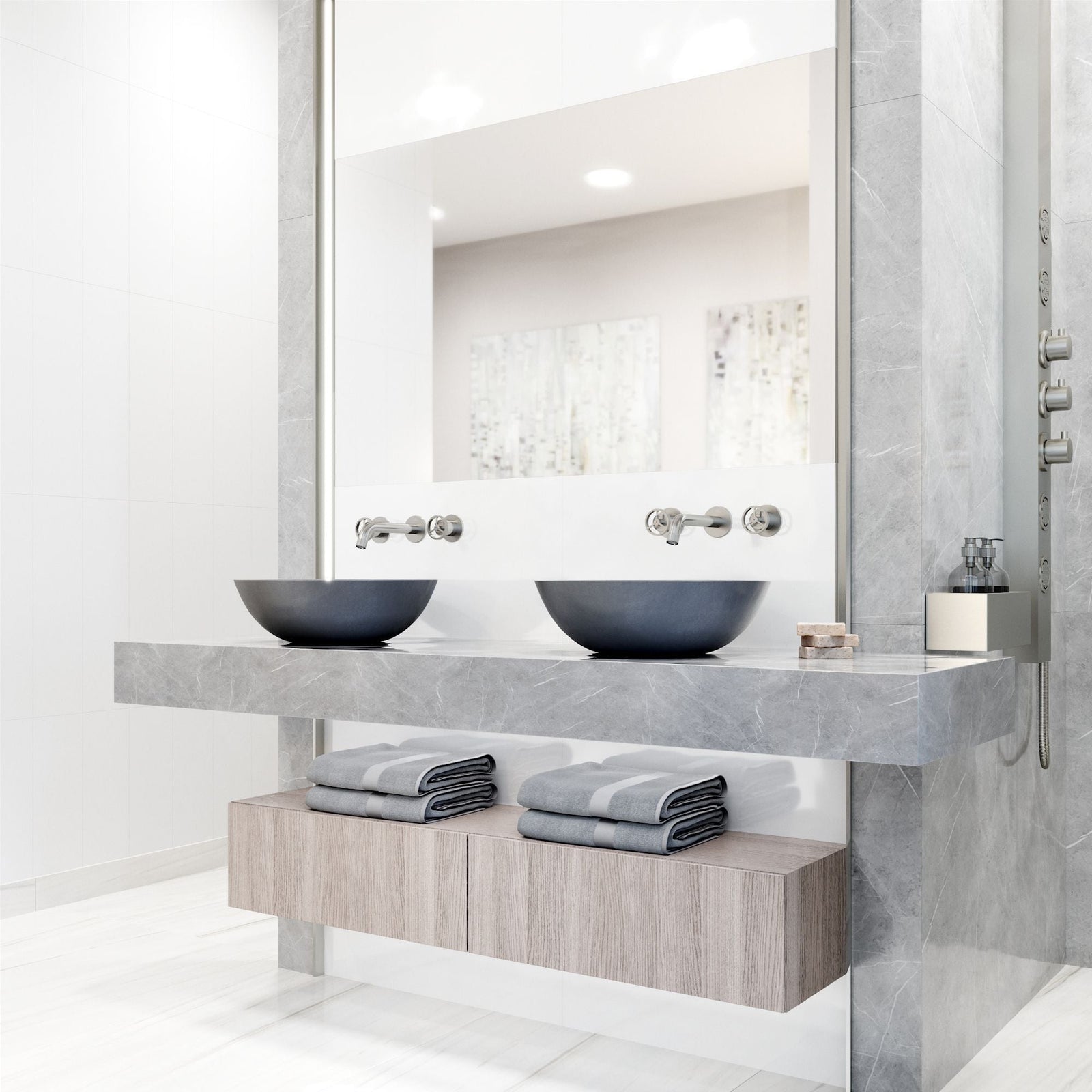 Ravenna Gothic ConcretoStone 16x16-in Deep Grey Bathroom Sink/Basin with Round Vessel I3J2 - product image 7
