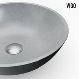 Ravenna Gothic ConcretoStone 16x16-in Deep Grey Bathroom Sink/Basin with Round Vessel I3J2 - product image 8