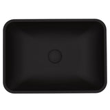 Sottile MatteShell Rectangular Vessel Bathroom Sink/Basin with Deep Bowl, Black Y2D9 - product image 1