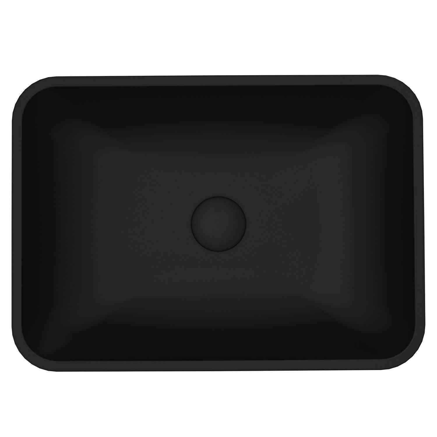 Sottile MatteShell Rectangular Vessel Bathroom Sink/Basin with Deep Bowl, Black Y2D9 - product image 1