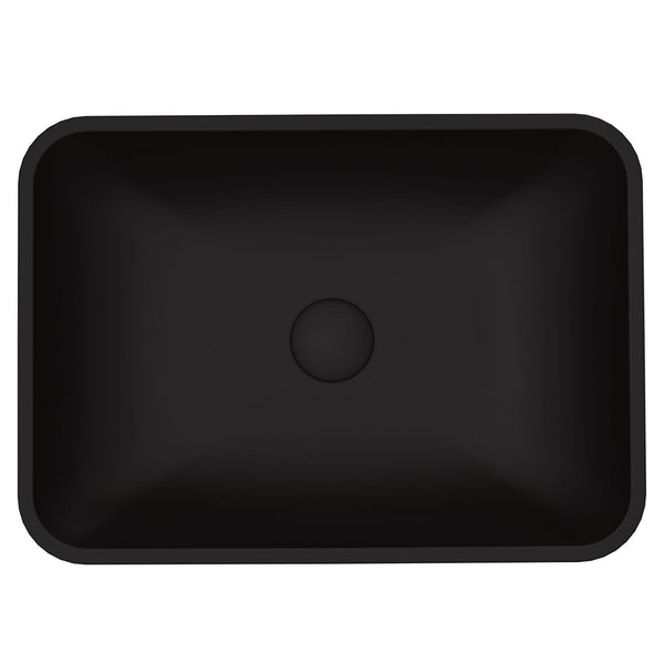 Sottile MatteShell Rectangular Vessel Bathroom Sink/Basin with Deep Bowl, Black Y2D9