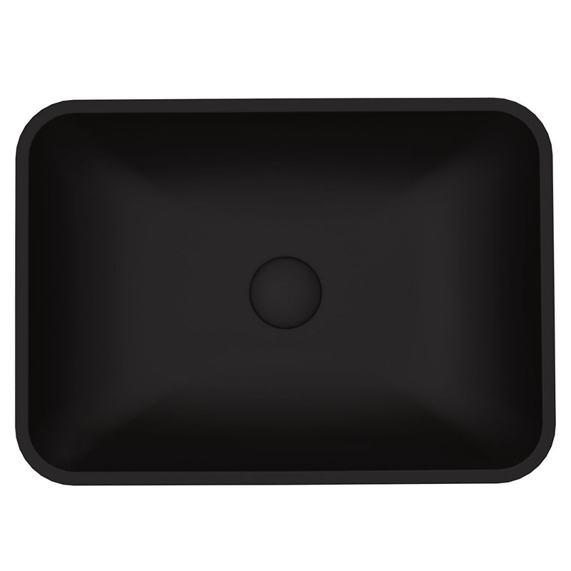 Sottile MatteShell Rectangular Vessel Bathroom Sink/Basin with Deep Bowl, Black Y2D9