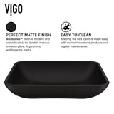 Sottile MatteShell Rectangular Vessel Bathroom Sink/Basin with Deep Bowl, Black Y2D9 - product image 5