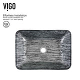 Titanium Glass Slate Grey Bathroom Sink/Basin Set with Lexington Faucet and Rectangular Vessel J6X4 - product image 3