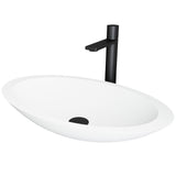 Wisteria MatteStone White Bathroom Sink/Basin Set with Gotham Faucet and Oval Composite Vessel V8L8 - product image 1
