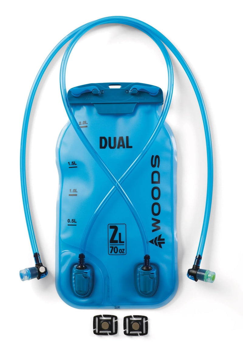 DUAL-COMPARTMENT Water Hydration Reservoir/Bladder, Hiking and Outdoor Sports, 2 x 1-L Compartments K8Y2