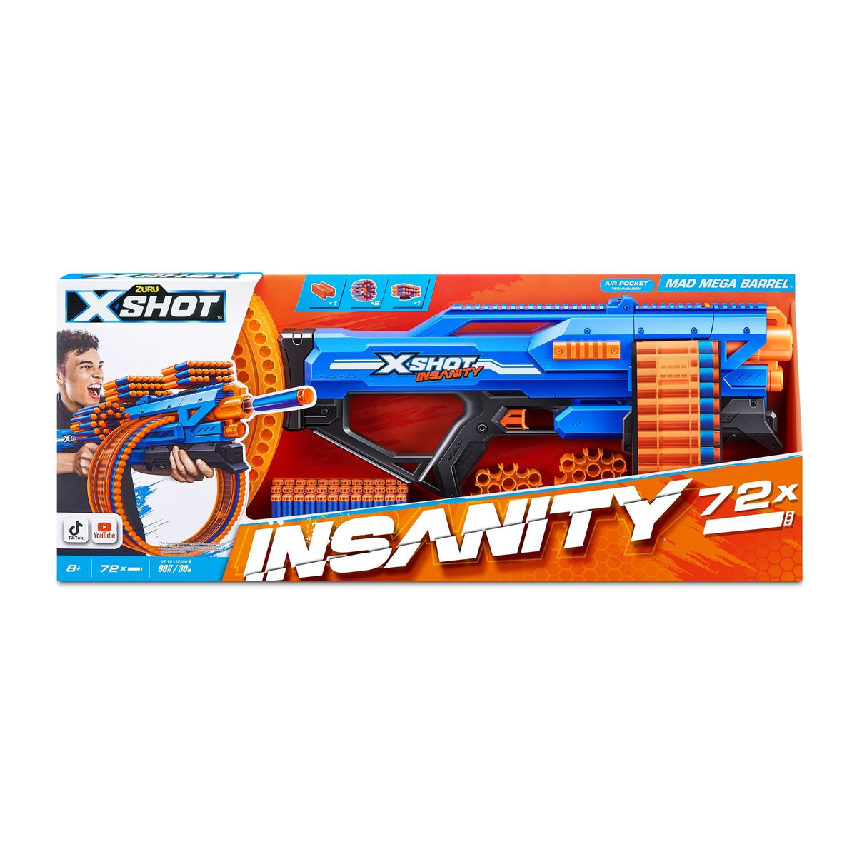 Insanity S1 Mad Mega Barrel Dart Blaster, 72-Darts, Ages 8+ L0D4 - product image 2