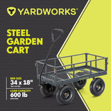 Steel Tray 4-Wheel Removable-Sides Mesh Yard/Garden Cart 600 lb H8Q1 - product image 2