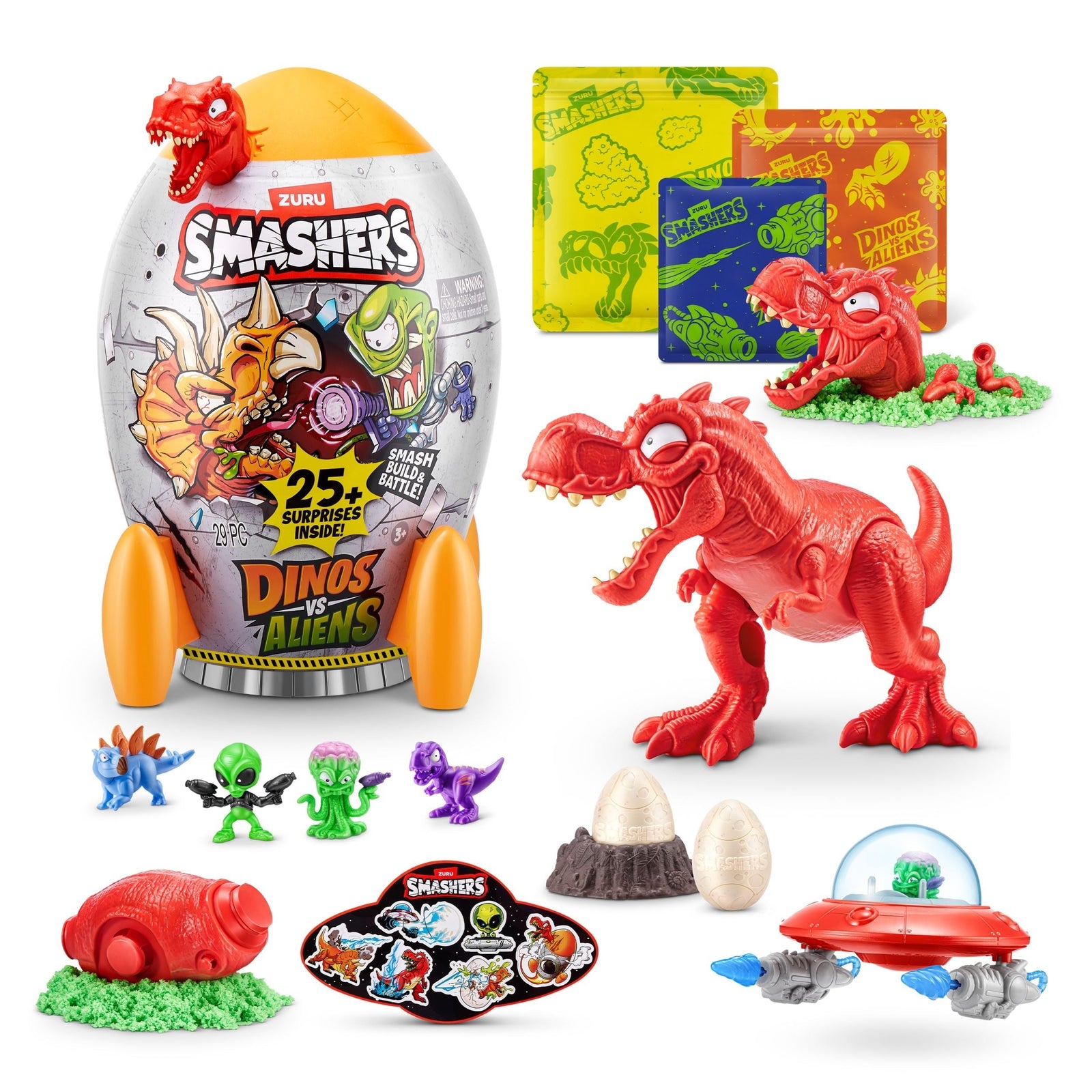 Smashers Dino Vs Aliens Rocket Ship Mystery Playset Capsule for Ages 3+, Assorted Figures T5M1 - product image 1