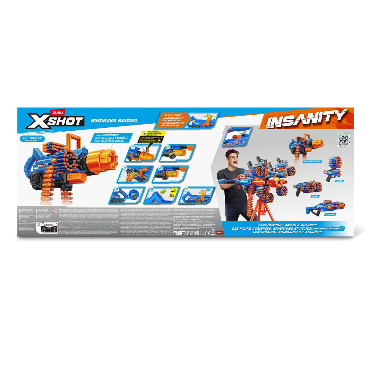X-Shot Insanity Smoking Barrel Foam Dart Toy Blaster with 72 Darts Q1J3 - product image 2