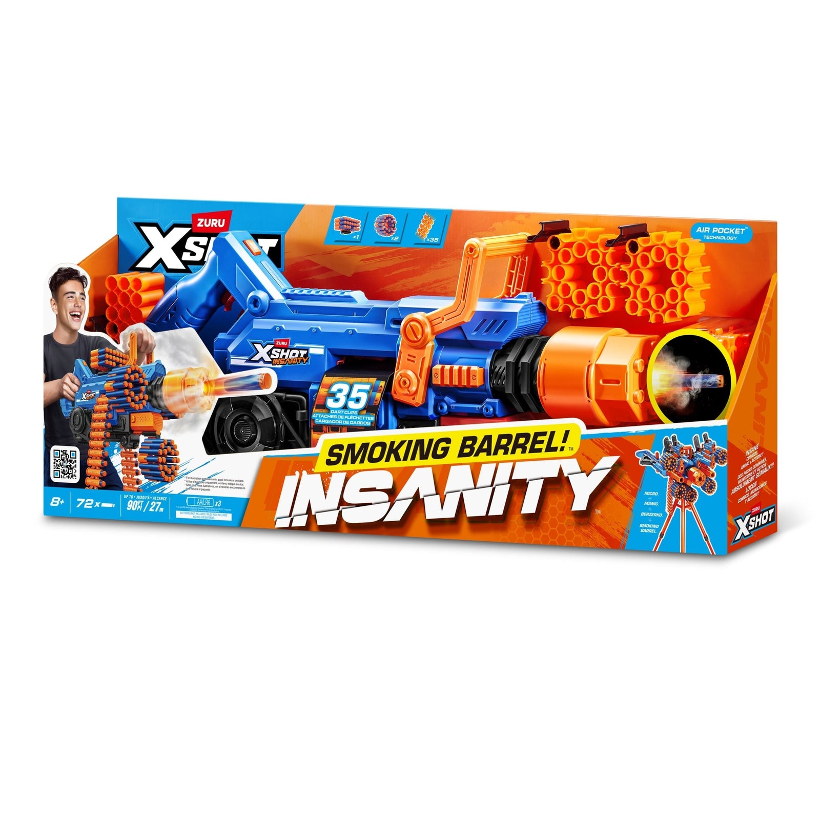X-Shot Insanity Smoking Barrel Foam Dart Toy Blaster with 72 Darts P2R6 - product image 4