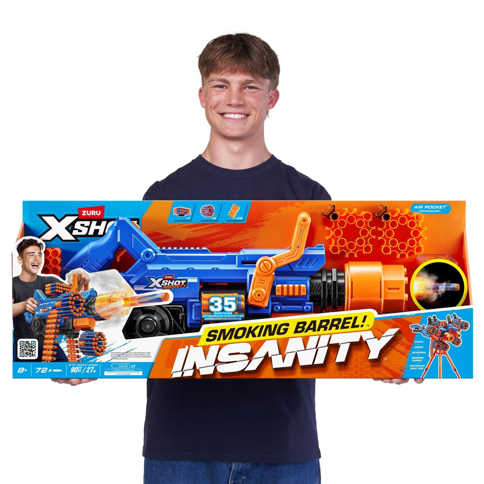 X-Shot Insanity Smoking Barrel Foam Dart Toy Blaster with 72 Darts Q1J3 - product image 8
